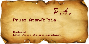 Prusz Atanázia névjegykártya